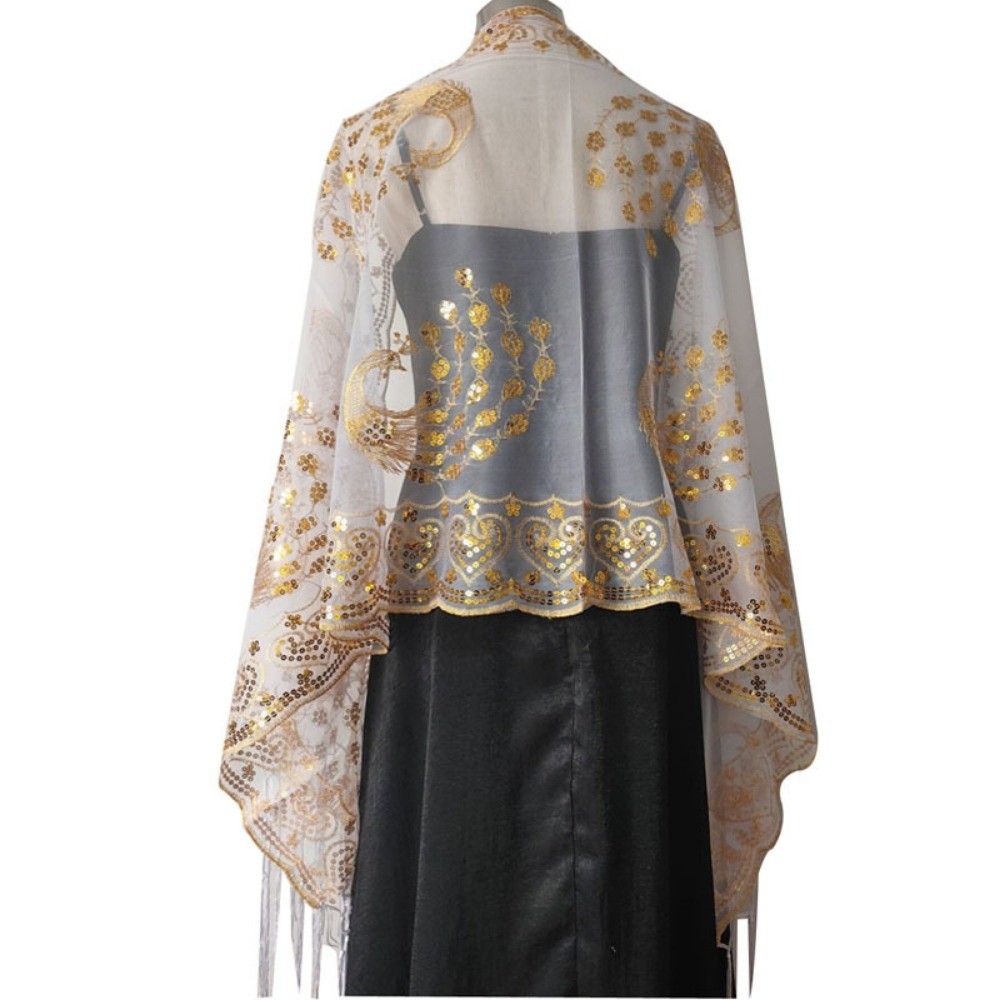 Glitter Tablecloth - Mode Pailletten Elegante Bruiloftssjaal Kant Holle
