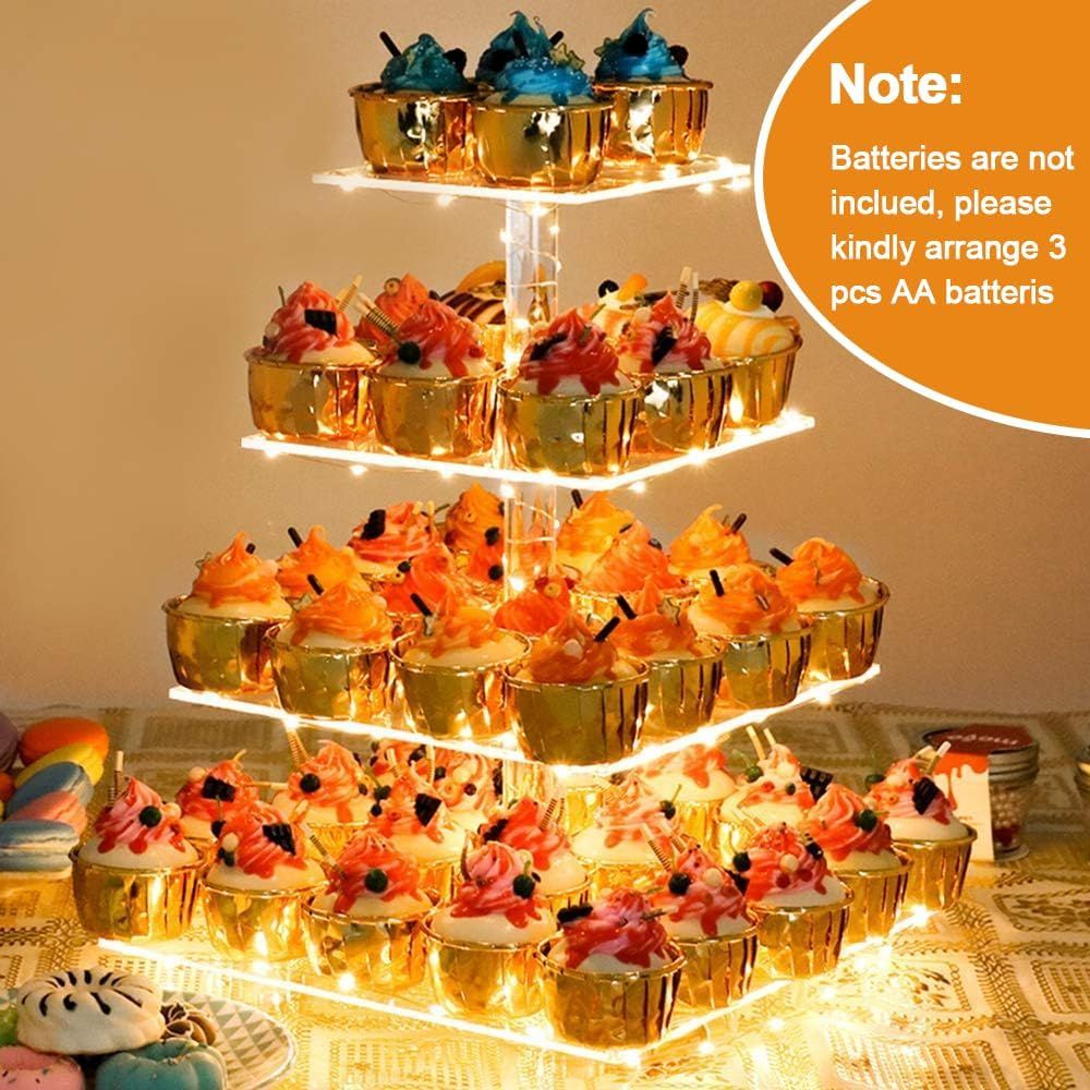 Cupcake-standaard met gele LED - Cupcake Stand Tier recensie en prijs